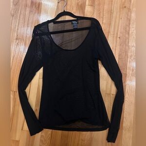 Teenage runaway black mesh top